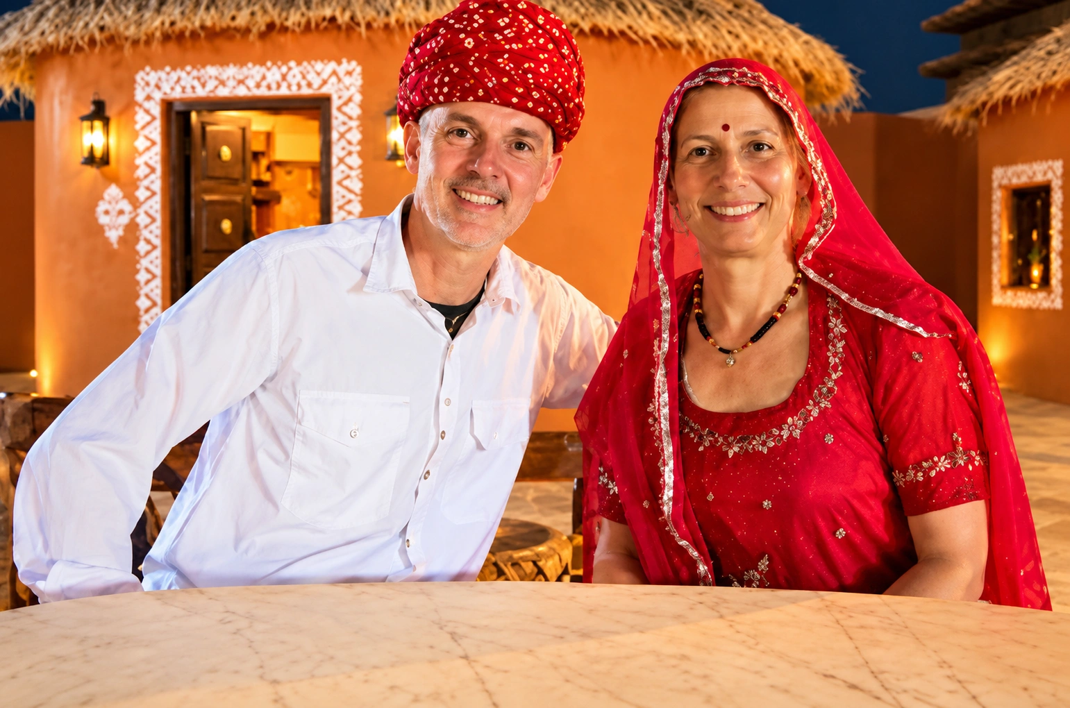 Guests in Rajasthani turban and odhni